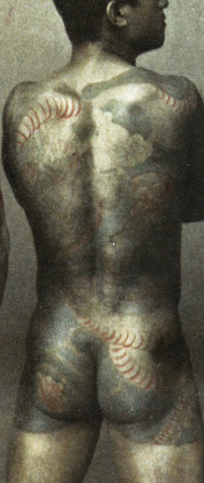 Man with Traditional Japanese Irezumi Tattoo, c.1880 (detail) by Japanese Photographer